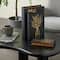 Black & Gold Faux Leather Floral Faux Book Storage Decorative Box Set